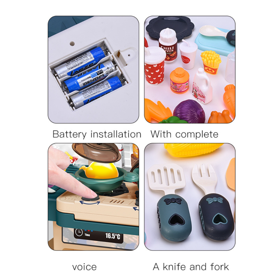 Kids Kitchen Playset with Sound, Light & Smoke - Image 5