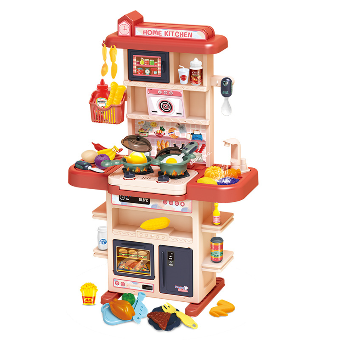 Kids Kitchen Playset with Sound, Light & Smoke